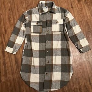 Plaid Duster Jacket by Katydid NWOT